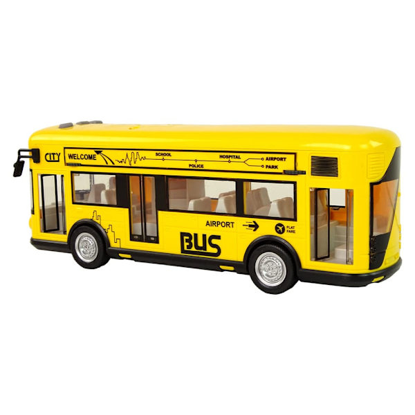 Yellow City Bus With Friction Drive 1:18