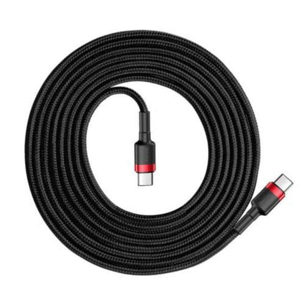 Baseus Type-C - Type-C cable Cafule PD2.0 60W Flash charging (20V 3A) 1m Black/Gray (CATKLF-H91)