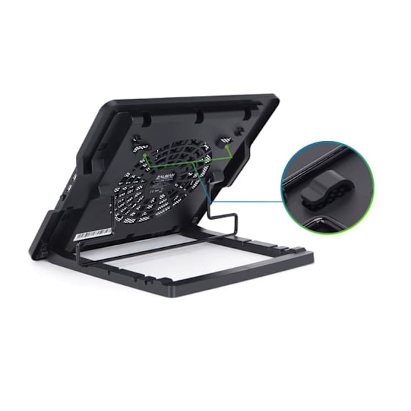 STAND Notebook Zalman "NS100",  NB compatibil max. 16 inch, sita metal, 1 x fan, 180mm, 550 RPM, USB 2. x1, cable management, ajustabil pe inaltime 4