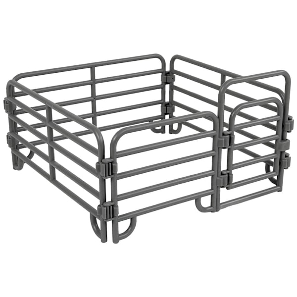 Four Donkey Farmer Fence Figure Set Grey