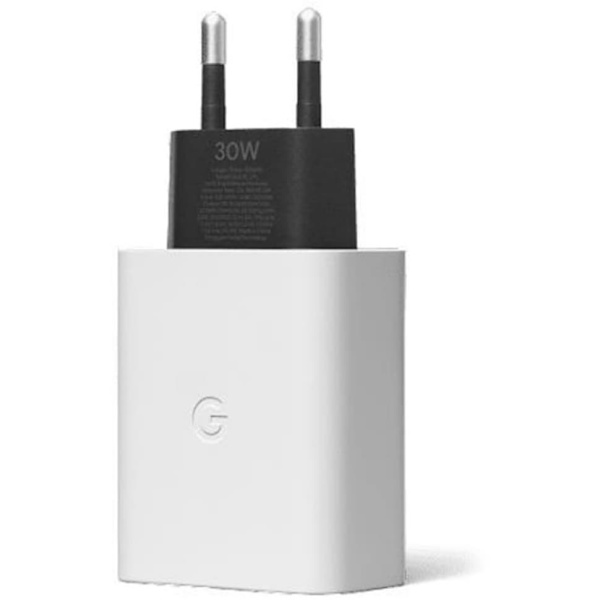Google power adapter USB-C 30W, valge Sort, Hvid