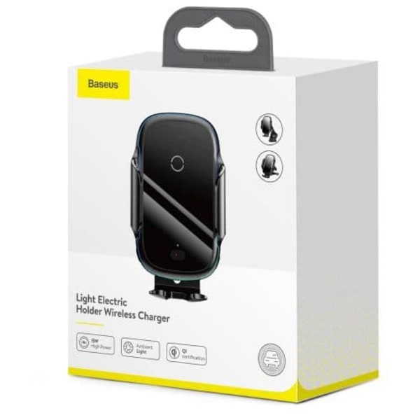 Car holder Baseus Light Electric Holder with Qi inductive charger black Sort