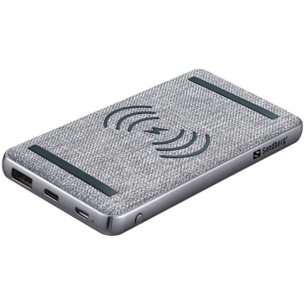 Sandberg 420-61 Powerbank 10000 PD20W+Wireless Sort, Grå