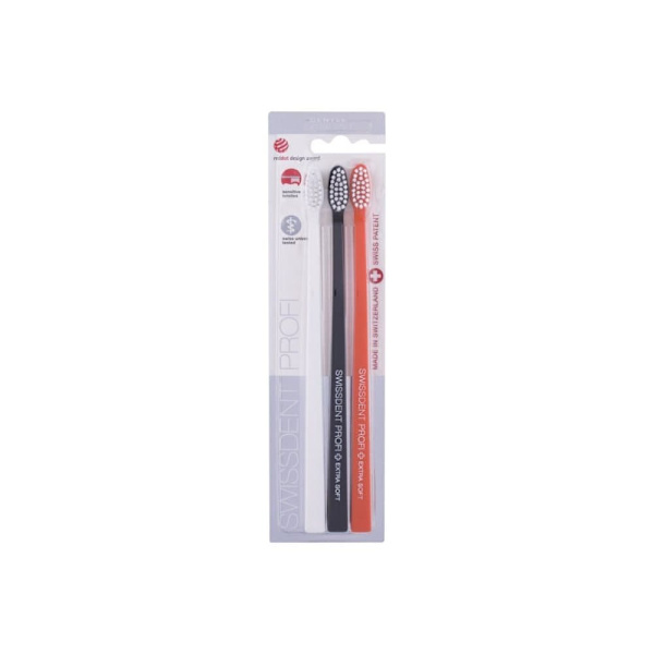 Swissdent Colours Soft-Medium Toothbrushes (black, orange, white) 3 pcs