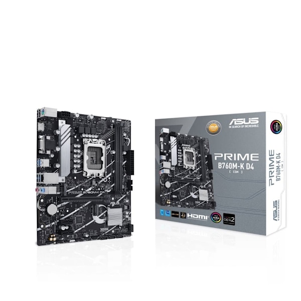 Mainboard|ASUS|Intel B760 Express|LGA1700|Micro-ATX|Memory DDR4|Memory slots 2|2xPCI-Express 4.0 1x|1xPCI-Express 4.0 16x|2xM.2|1x15pin D-sub|1xHDMI|2