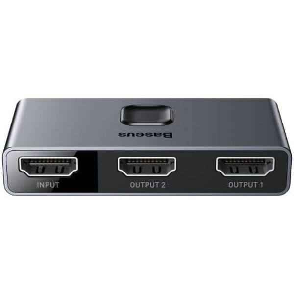SWITCH video Baseus Matrix, HDMI bidirectional - 2x HDMI 4K / 30 Hz, gri "CAHUB-BC0G" (timbru verde 0.8 lei) - 6953156219700