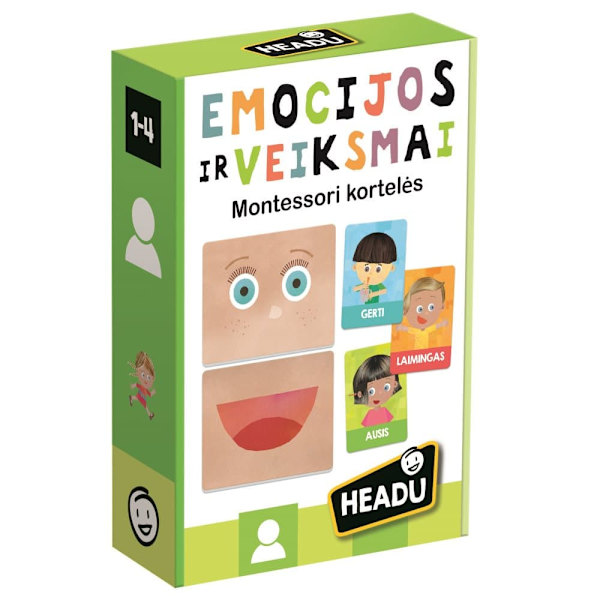 HEADU Flashcards Emotions and Actions Montessori (In Lithuanian lang.)