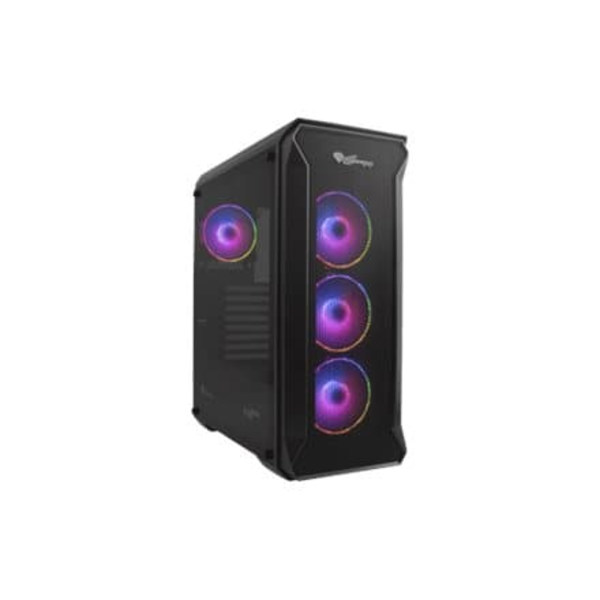 GENESIS Irid 505 ARGB Midi Tower Black, Transparent Svart, Transparent