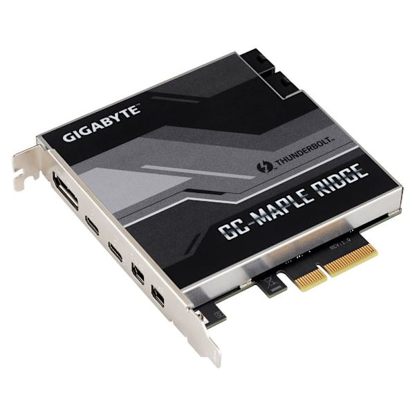 Gigabyte Thunderbolt-Adapter GC-MAPLE RIDGE (rev. 1.0) - PCIe 3.0 x4 - 2x Thunderbolt 4 - 2x Mini DP Sort, Grå