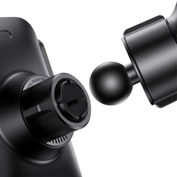Telefona turētājs Baseus Wisdom Car Mount Wireless Charger 15W Sort