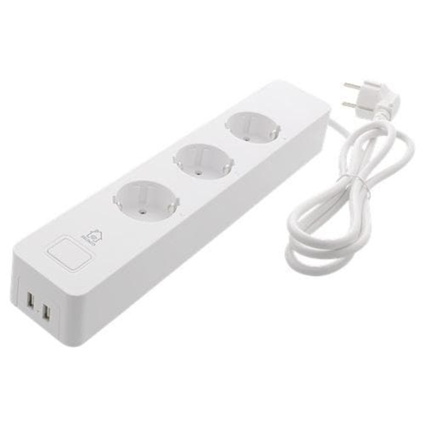Branch Socket DELTACO SMART HOME 3xCEE 7/4, USB-A 2A, white / SH-P03USB2