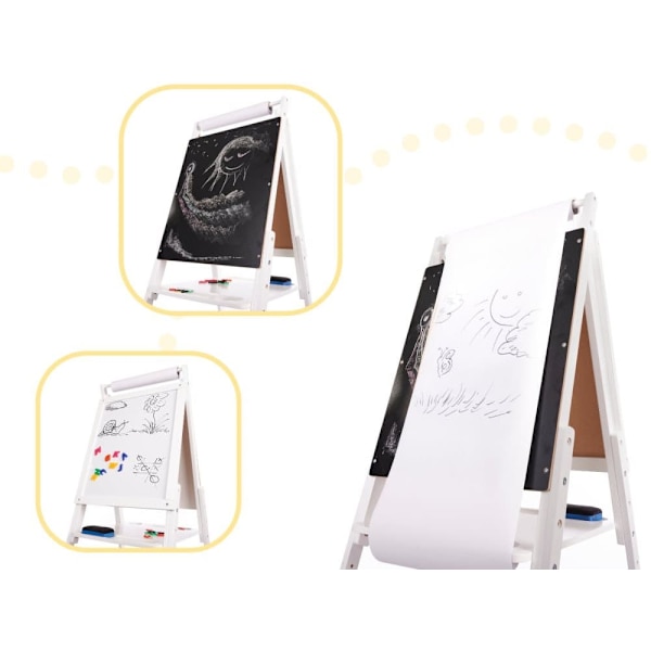 RoGer XXL Two-sided Chalk and Magnetic Wooden Board + Educational accessories