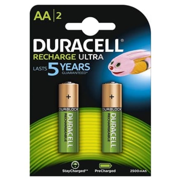 Rechargeable battery DURACELL R6 AA, 2500mAh NiMH, 1.2V, 2 pcs. pack 1.5V