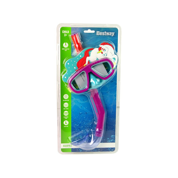 Pink Bestway Diving Mask With Pet Tube 24059
