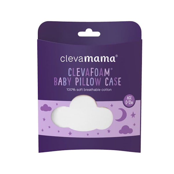 CLEVAMAMA ClevaFoam® Baby Pillow Case White, 3310
