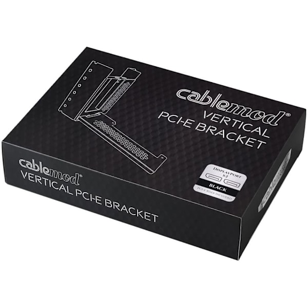 CableMod Vertical Graphics Card Holder with PCIe x16 Riser Cable, 2x DisplayPort - Black