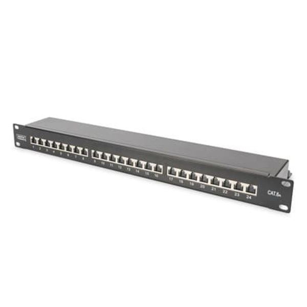 CAT 6A | Patch Panel | RJ45, 8P8C | Suitable for 483 mm (19") cabinet mounting; Transmission properties: Category 6A, Class EA; Area of application: U Sort