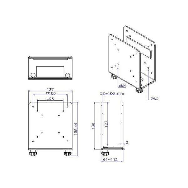 Neomounts THINCLIENT-20 Mini PC holder - max 7 kg - universal
