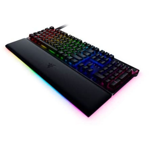 Razer Huntsman V2, Optical Gaming Keyboard (Linear Red Switch), US Layout, Doubleshot PBT Keycaps, Sound Dampening Foam, Razer Chroma™ RGB, Up to 8000 musta
