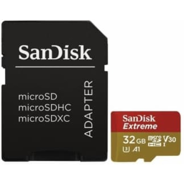 SanDisk Extreme microSDHC 32GB + SD Adapter + RescuePRO Deluxe 100MB/s A1 C10 V30 UHS-I U3
