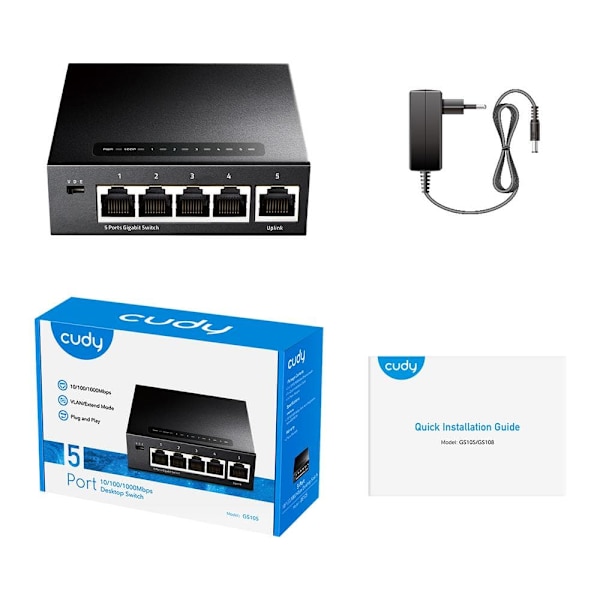 Cudy GS105D network switch Gigabit Ethernet (10/100/1000) Black
