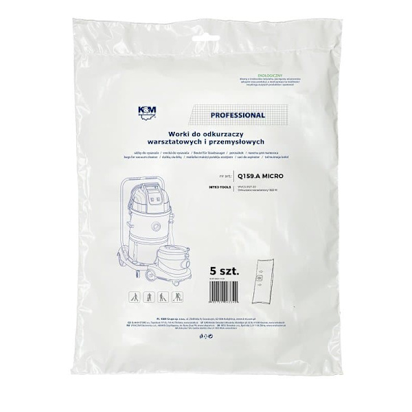 K&M KM-Q159.A NITEO TOOLS MICRO WVCS 0127-30 Bags for vacuum cleaner 5 pcs.