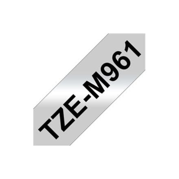Brother TZEM961 Tejp SvartText,Mattsilver,36mm