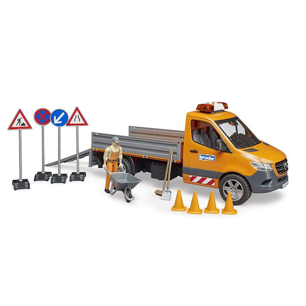 BRUDER MB Sprinter municipal vehicle including light and sound module, driver and accessories, 02677
