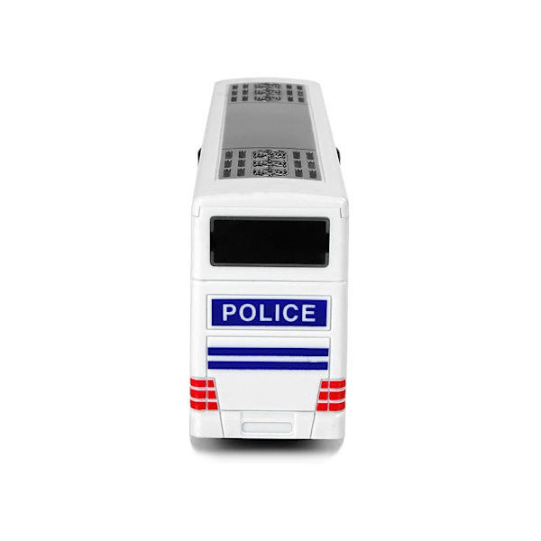 White Double-decker Police Bus with Pull Down Sound