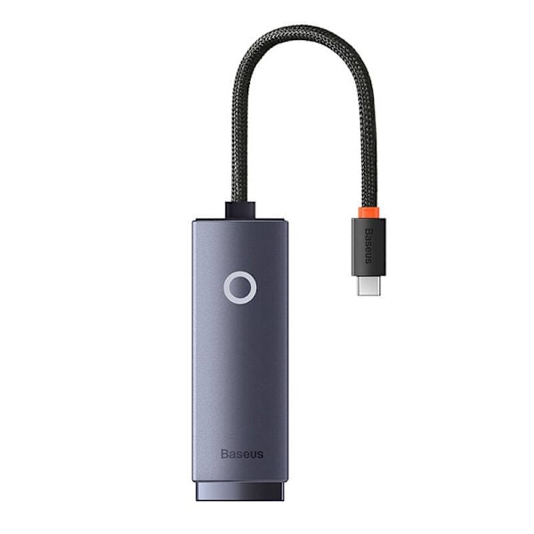 ADAPTOR RETEA Baseus Lite, USB Type-C to RJ-45 Gigabit LAN, metalic, LED, gri "WKQX000313" (timbru verde 0.18 lei)  - 6932172606138