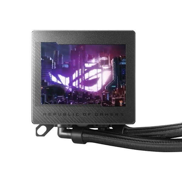 ASUS ROG RYUJIN III 240 AiO CPU Liquid Cooler w. 3.5"" LCD, 2x Noctua iPPC 2000 PWM 120mm (AM5 comp.) Sort