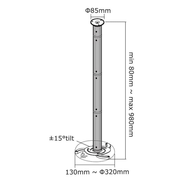 Neomounts BEAMER-C200 bracket - full-motion - for projector - silver