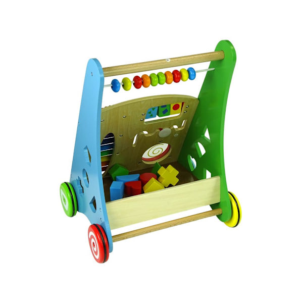 Colourful Wooden Pushchair Geometric Figures Dulcimer Beads