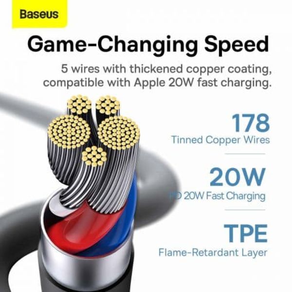 Baseus Jelly  cable USB-C to Lightning, 20W, 1,2m (black)