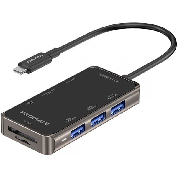 PROMATE PrimeHub-Mini 8in1 USB-C Hub HDMI 4K / LAN / PD 100W / SD / 3x USB 3.0
