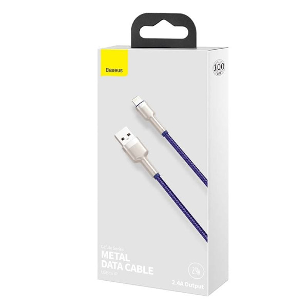 CABLU alimentare si date Baseus Cafule Metal, Fast Charging Data Cable pt. smartphone, USB la Lightning Iphone 2.4A, braided, 1m, violet "CALJK-A05" (