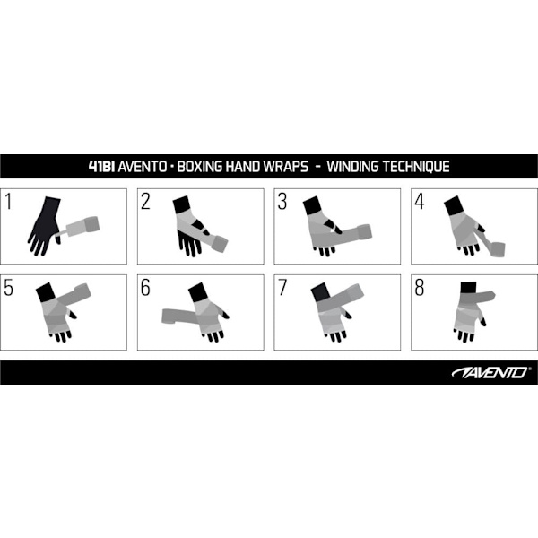 Boxing hand wraps AVENTO 41BI 2,5m Black