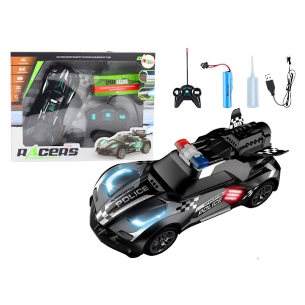 Black Police Remote Control R/C Sports Car