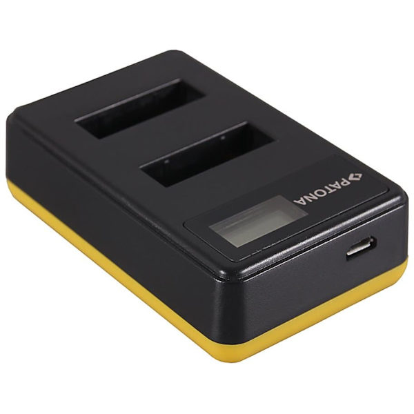 PATONA nabíječka Foto Dual LCD Sony NP-BX1 USB Sort, Gul