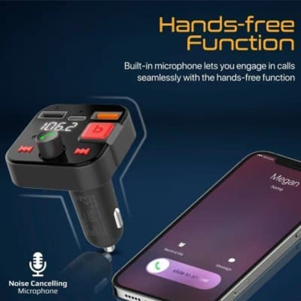 PROMATE PowerTune-30W Bluetooth FM Transmitter QC3.0 / PD30W / USB / Hands-free