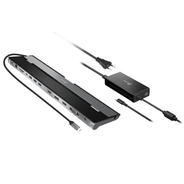 j5create USB-C Triple Display Docking Station with 100W PD Adapter