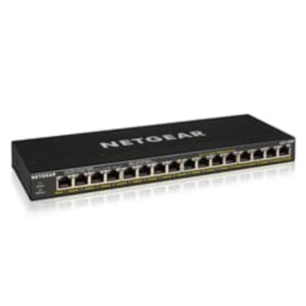 16-P. GB POE+ UNMGD SWITCH 183W Sort