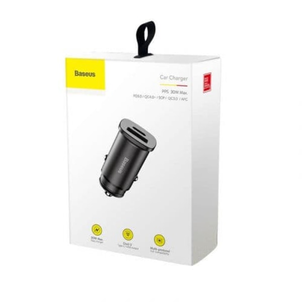 Baseus CCALL-AS01 Square Car Charger 30W musta