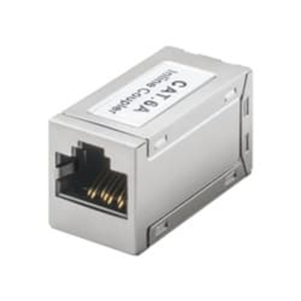 RJ45 MODULAR COUPLER CAT6A/2X RJ45 FEMALE 8P8C METAL