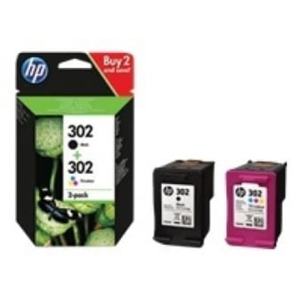 HP 302 2-pack Black/Tri-color Original Ink Cartridges