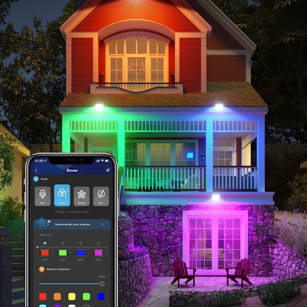 Govee H7060; LED floodlights; RGBICWW, IP65, Bluetooth, Wi-Fi