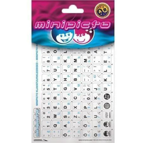 Minipicto keyboard stickers EST/RUS, white/matte (KB-UNI-RU02-WHT)