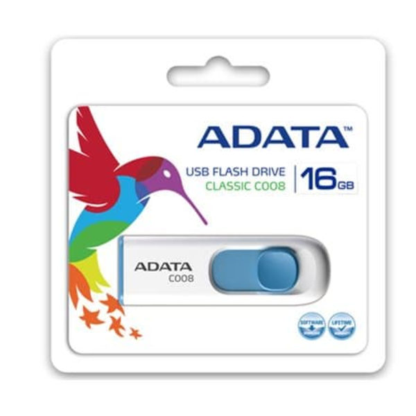 MEMORY DRIVE FLASH USB2 16GB/WH/BLUE AC008-16G-RWE A-DATA
