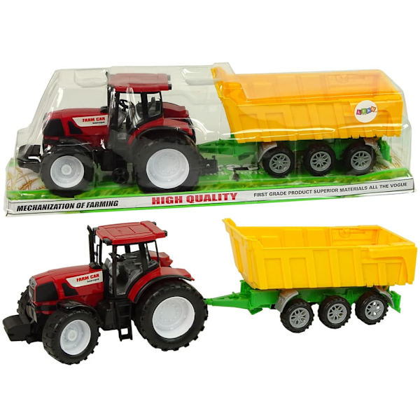 Tractor Red Tipper Truck Yellow Tractor 50 cm