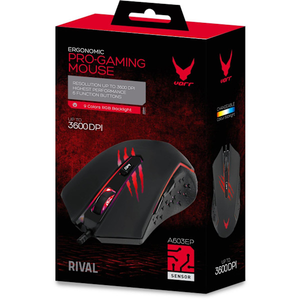 Omega mouse Varr Gaming VGM-B04, black Svart